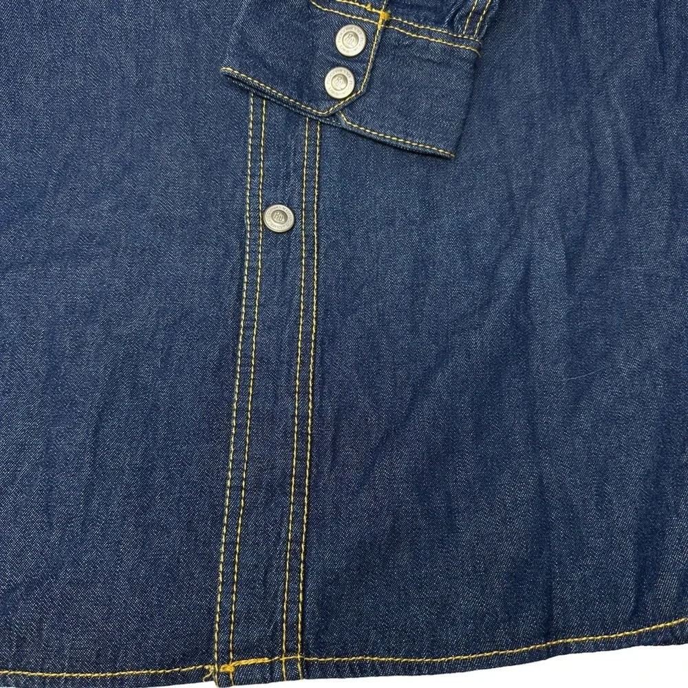 ROCAWEAR Vintage Mens Blue Denim‎ Button Up Jacket Trucker Hip Hop Y2K 3XL